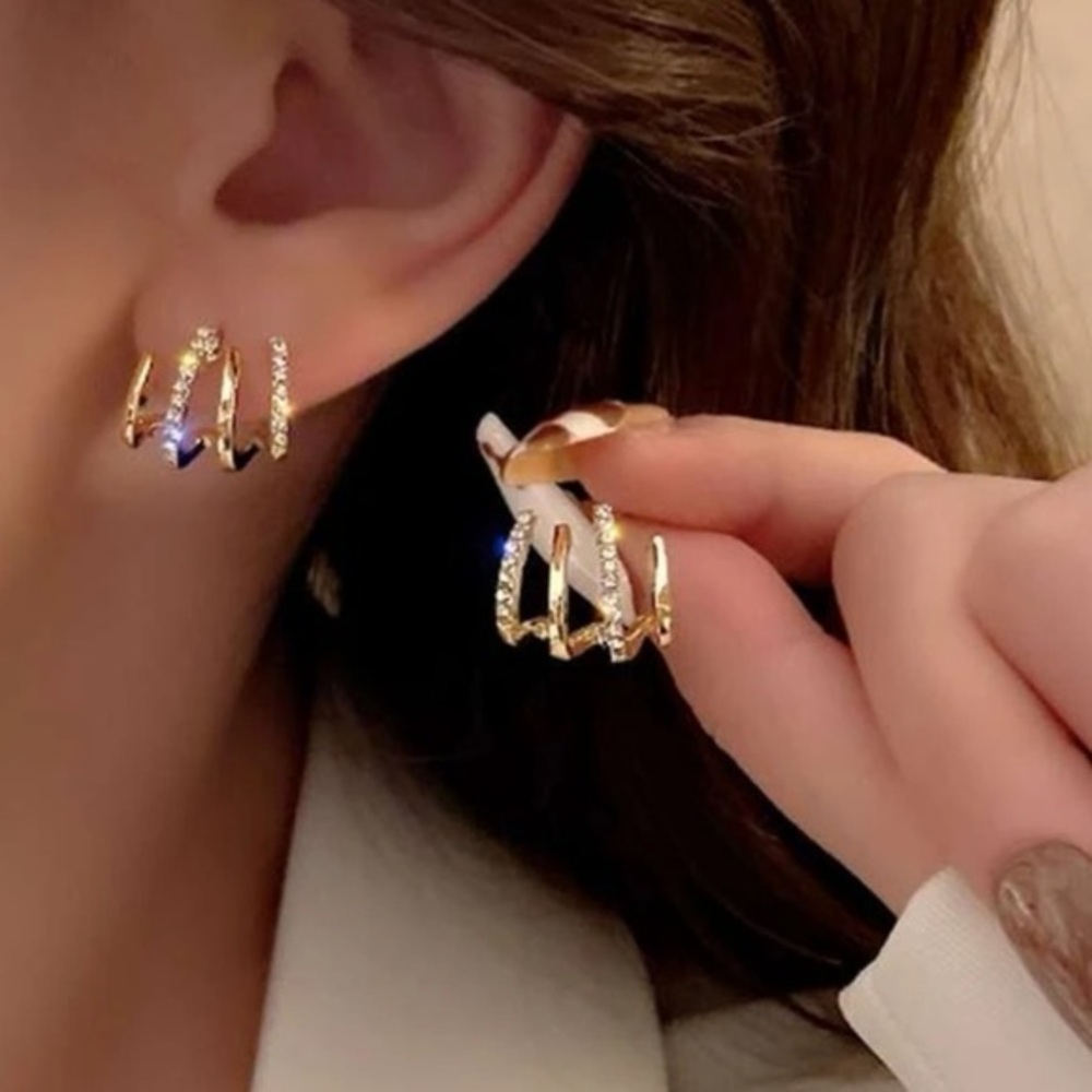 Gold-Tone Rhinestone Earrings BRAND NEW